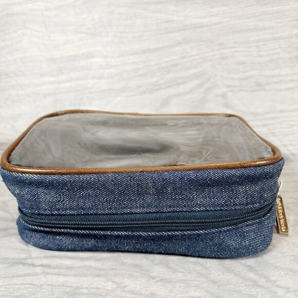 Bath And Body Works Denim Travel Shoulder Bag Tote Blue Matching Cosmetics Bags - Picture 4 of 16